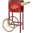 Popcorn Cart - Matinee Replacement Stand for 8-Ounce Poppers with Shelf, Push Handle, and Bicycle-Style Wheels by Great Northern Popcorn (Red)