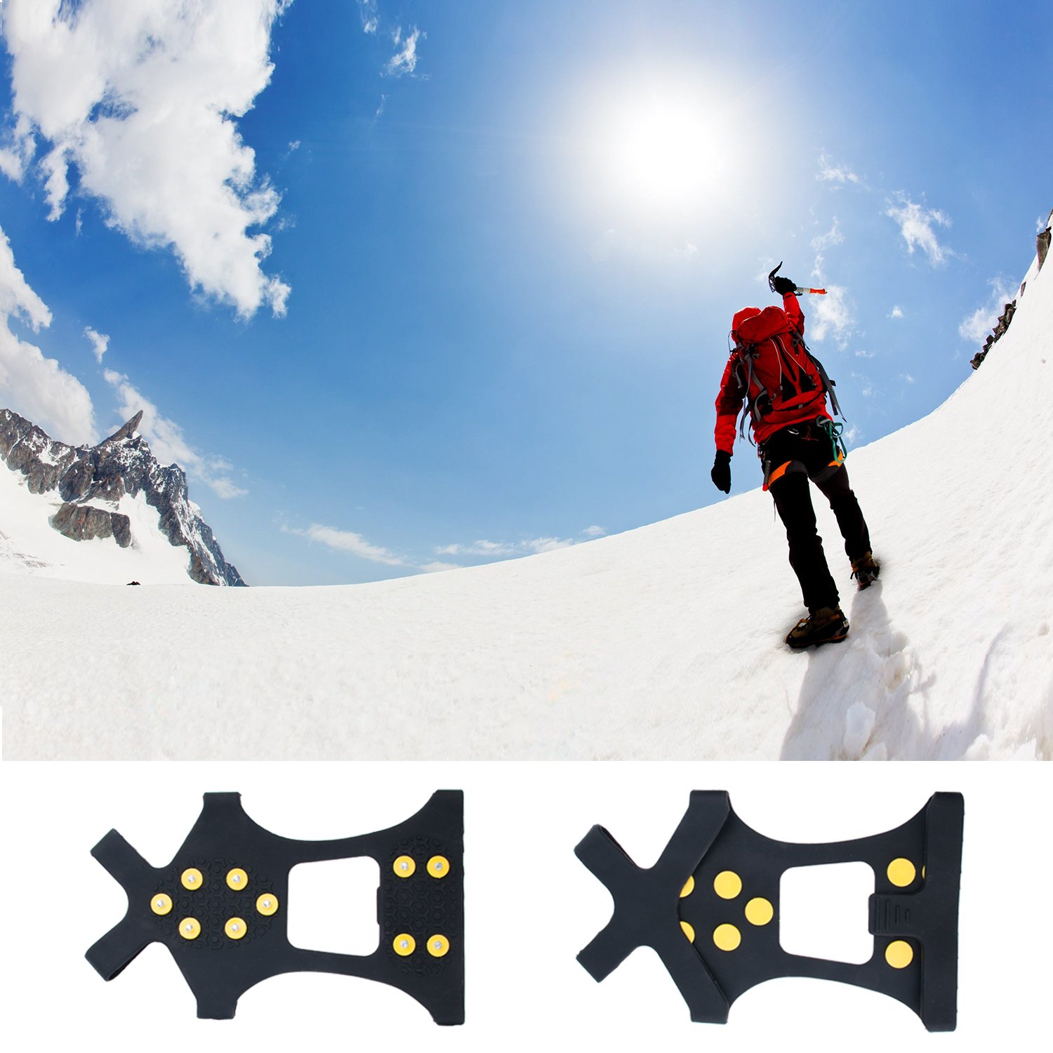 OuterStar Ice & Snow Grips Over Shoe/Boot Traction Cleat Rubber Spikes