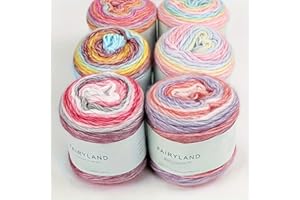 Yarn for Crocheting-Gradient Cake Yarn- 60% Cotton 30% Acrylic 10% Wool-Ombre Multicolor Soft Rainbow Cotton Crochet Yarn for