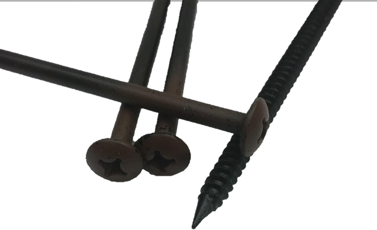 Clearco Fasteners Gutter Screws (8") (White, Brown) Downspout with