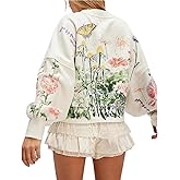 Yuemengxuan Cute Sweatshirts for Teens Y2K Preppy Graphic Crewneck Sweatshirt Cropped Oversized Sweatshirt for Women