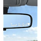 PAIYUE 4PCS Car Stickers,Car Accessories Trust in God Rearview Mirror Sticker,Cars Stickers and Decals, Auto Decals for Women,Trust in God Mirror Decoration,Fits Most Vehicles (White)