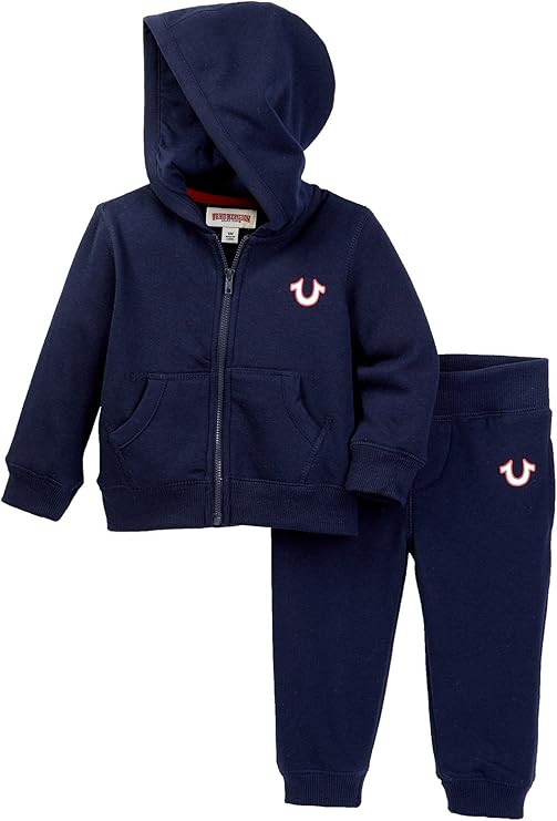 True Religion Infant Boy's Blocked Art Hoodie Set (18 Months, Navy