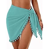 AI'MAGE Sarong Wraps for Women Swimsuit Coverups Beach Bathing Suit Cover Up Tassels Bikini Short Wrap Skirts for Swimwear