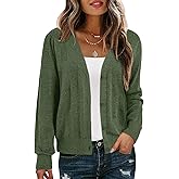 Dokotoo Women's Fall Long Sleeve Lightweight 2025 V-Neck Cardigan Button Down Twisted Cable Knit Shrugs Sweaters