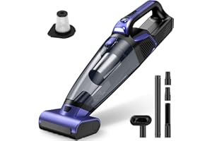 RELIDOL Pet Hair Handheld Vacuum Cordless: 20000PA High Power Car Vacuum with Motorized Brush and LED Light, Rechargeable Hand Held Vacuum Cleaner with Reusable Filter for Car, Home, Office & Pet, Purple