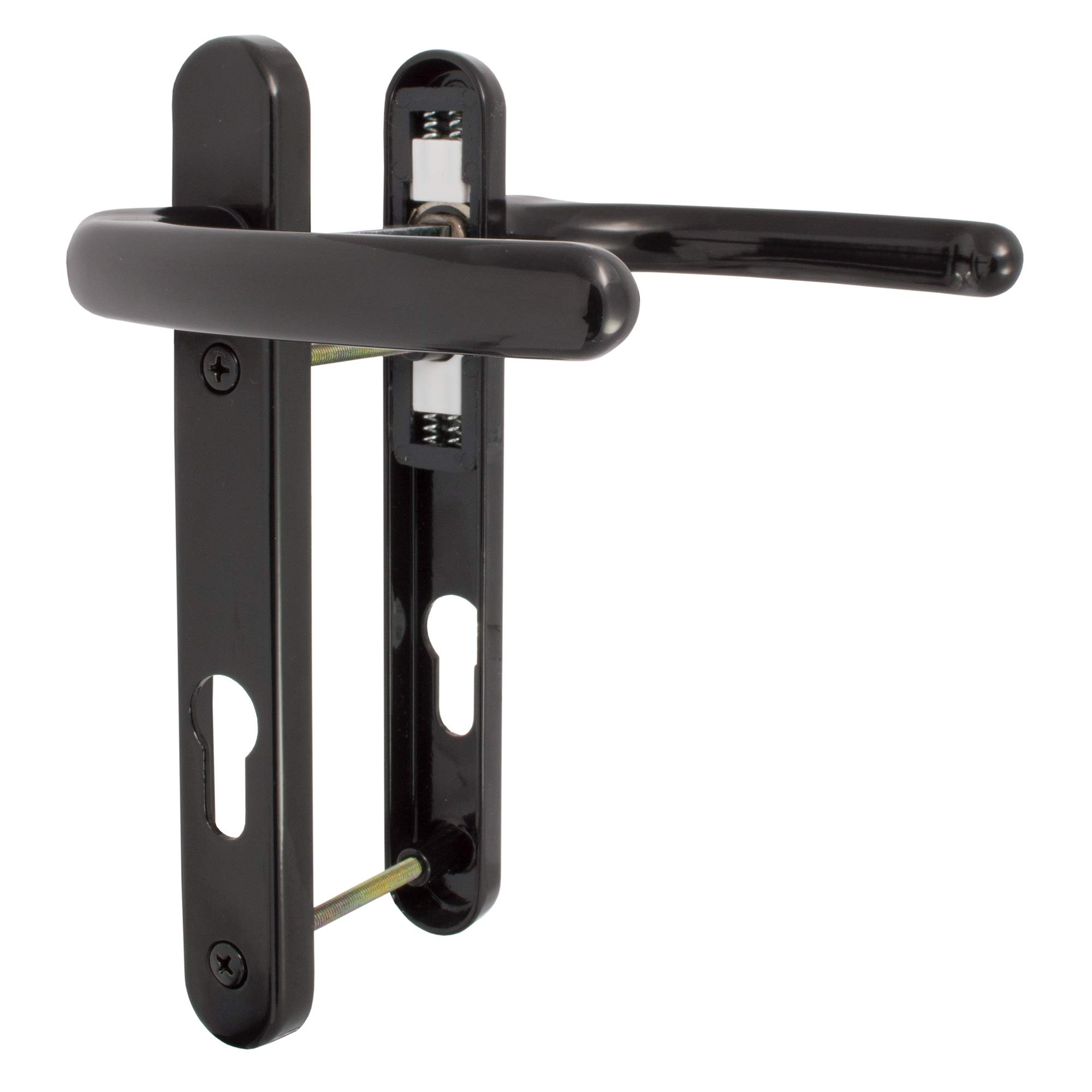 Fab & Fix - UPVC Black Windsor Door Handle Set, 92mm PZ, Lever/Lever, 122mm Screw Centres for External Doors