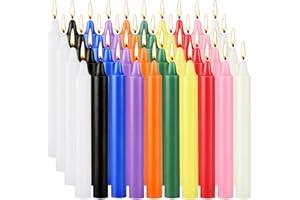JAYHANVOE Spell Candles 40 Pack Bulk - 4 Inch Colored Mini Taper Candles for Rituals, Witchcraft & Wiccan Altar, Unscented Candles Compatible with Chime Holders, Prayer, Meditation, Birthday Decor