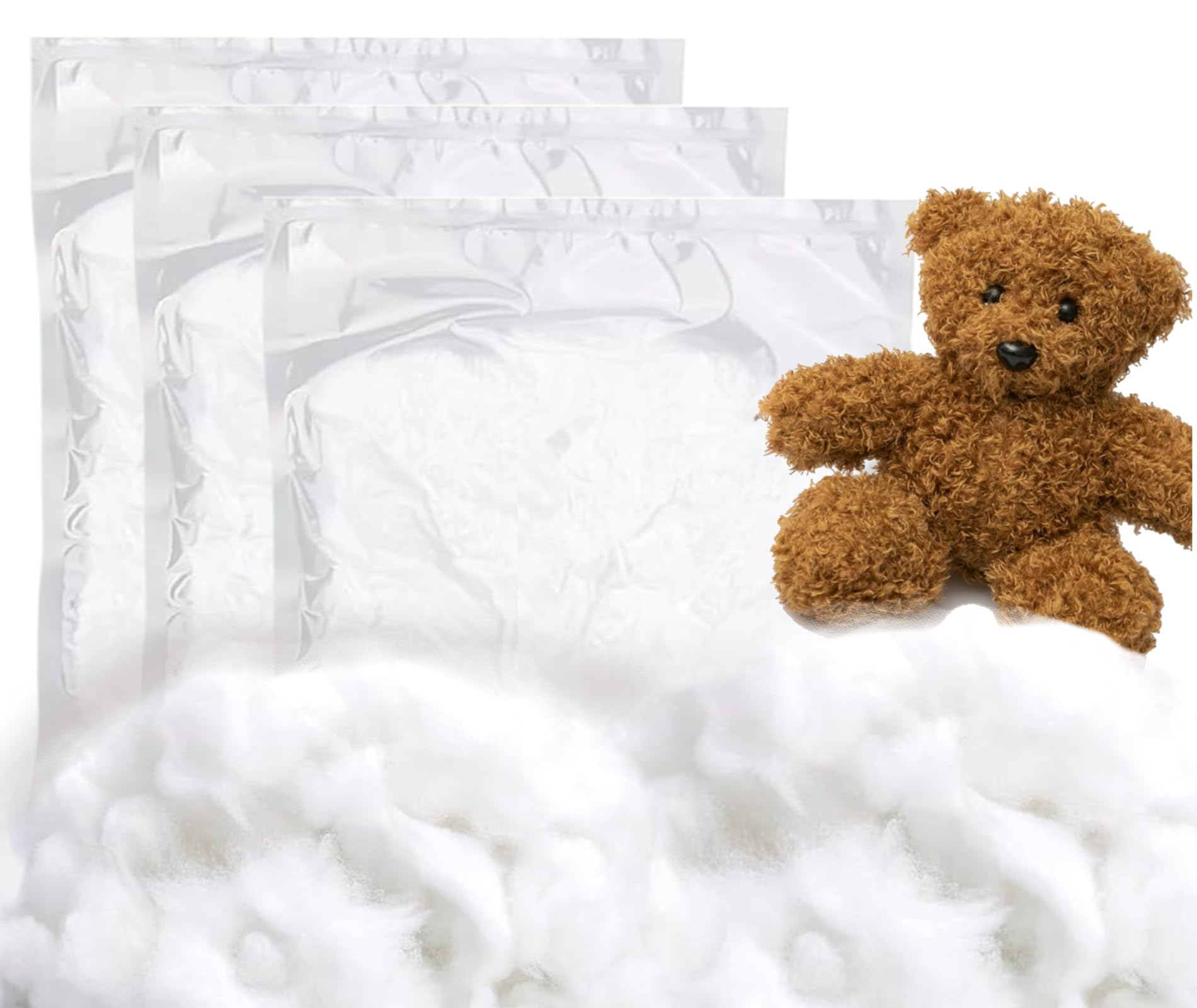 Photo 1 of **ONE PACKAGE**Polyester Fiberfill Stuffing for Stuffed Animals, Cotton Pillow Filling, Snow Fluff for Crafts, Bulk Cotton Fiber Batting for Decorating & Fake Clouds (0.22, Pounds)
