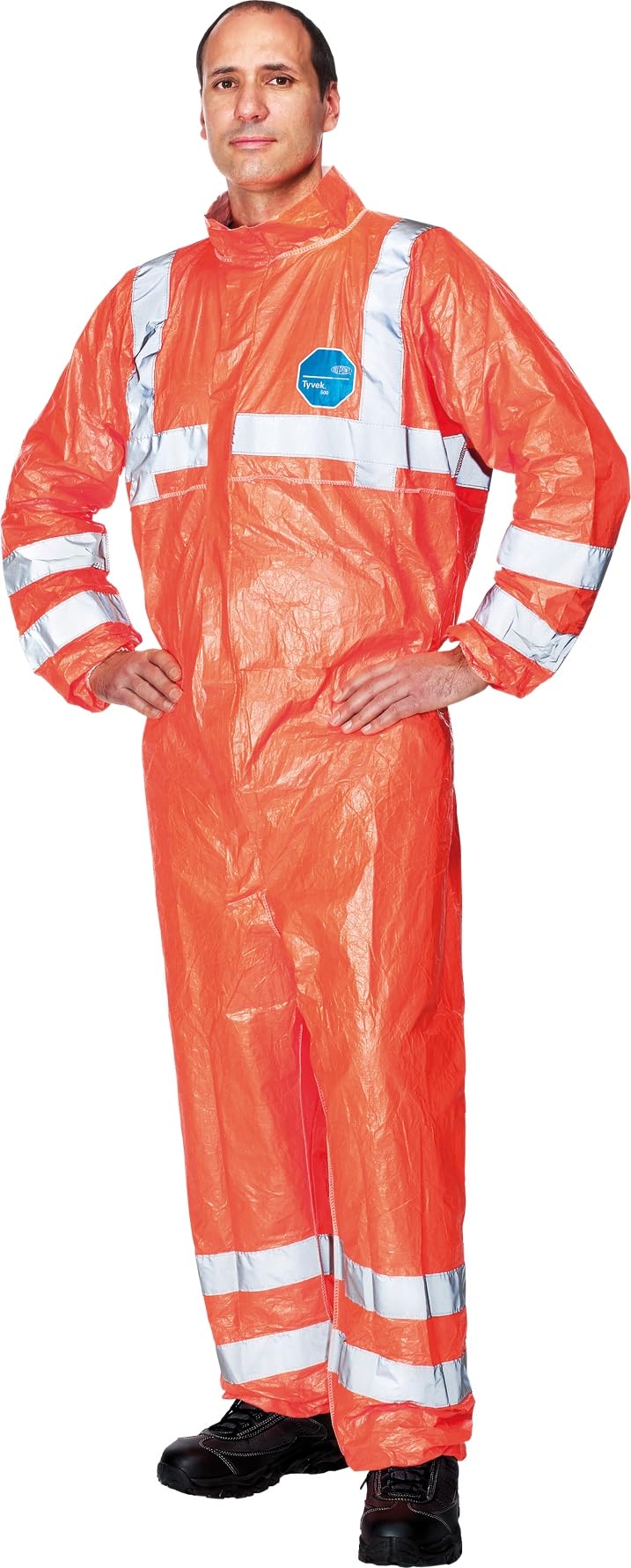 Dupont Tyvek-500Hv_M Protective Coverall, Orange, Medium Size