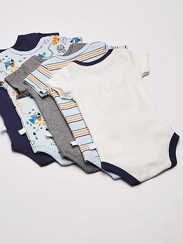 Rosie Pope Kids' Toddler Baby 5-Pack Bodysuits, King of Castle,
