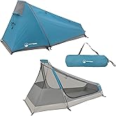 Wakeman Outdoors Lightweight Outdoor Single Person Tent, Blue | 1 Person Camping Tent with Rainfly and Carrying Bag - Bivy Bag Shelter for Backpacking, Hiking, or Camping Essentials