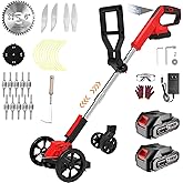 Electric Weed Wacker Eater Cordless Grass Trimmer Battery Powered with 2 Battery&25 Pcs Blades, 3 in 1 21V/2.0Ah Lightweight Portable String Trimmers/Edger Lawn Mower/Brush Cutter for Yard Garden