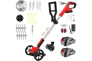 NINUPDDG Electric Weed Wacker Eater Cordless Grass Trimmer Battery Powered with 2 Battery&25 Pcs Blades, 3 in 1 21V/2.0Ah Lightweight Portable String Trimmers/Edger Lawn Mower/Brush Cutter for Yard Garden