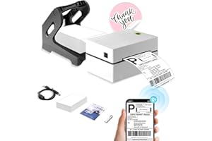 Kurpot Thermal Label Printer, USB/Bluetooth Label Printer with Label Holder, 4x6 Shipping Label Printer for Small Business, Support for Android, iOS, Pad, Windows, Amazon, TikTok, USPS, FedEx