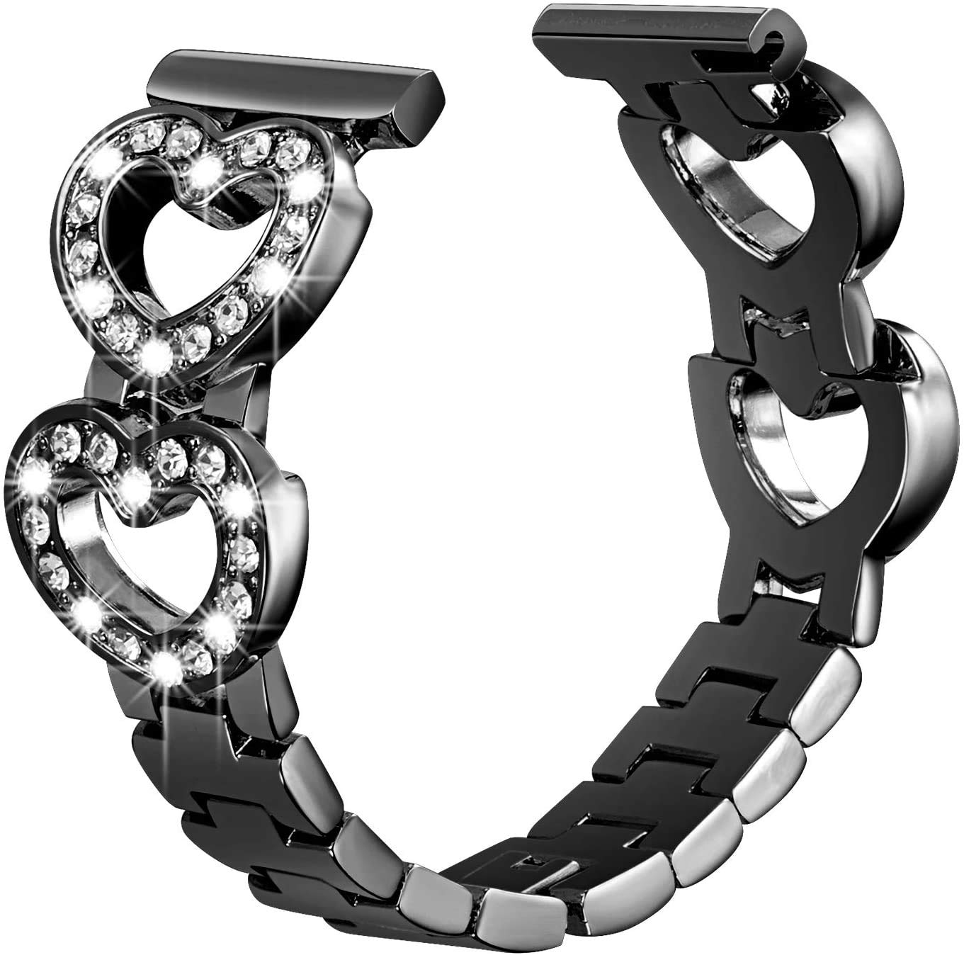 SaNgaiMEi Bling 20mm Strap Compatible for Samsung Galaxy Watch 5 40mm 44mm/Galaxy Watch 4 40mm 44mm /Galaxy Watch 3 41mm / Active 2 40mm 44mm / Garmin Vivoactive 3 Metal Galaxy Strap Women