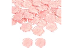 PATIKIL Rose Wax Seal Stickers, 50 Pack Flower Embossed Self Adhesive Sticker for Envelope Letter Wedding Invitation Card Bir