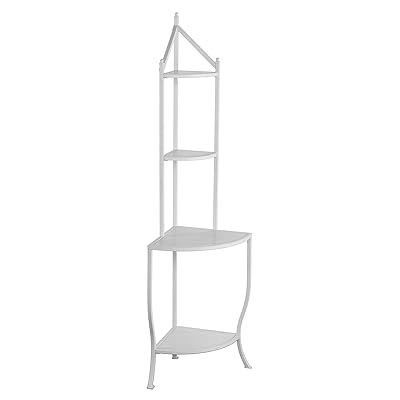 Furniture HotSpot White Corner Bakers Rack, 25.5" W x 18" D