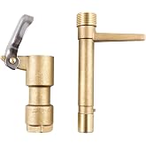 QWORK Quick Coupling Valve Key Set, 3/4-Inch Brass Quick Coupler Valves, Irrigation Tool with Quick Coupler Key for Yard