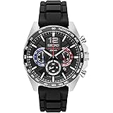 Amazon.com: Seiko Men's Stainless Steel Japanese Quartz Leather Calfskin  Strap, Black, Casual Watch (Model: SSB359) : Clothing, Shoes \u0026 Jewelry