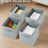 Amazing Tour 4 PCS Cube Storage Boxes 33x38x33 Foldable Fabric Handles Gray view 8