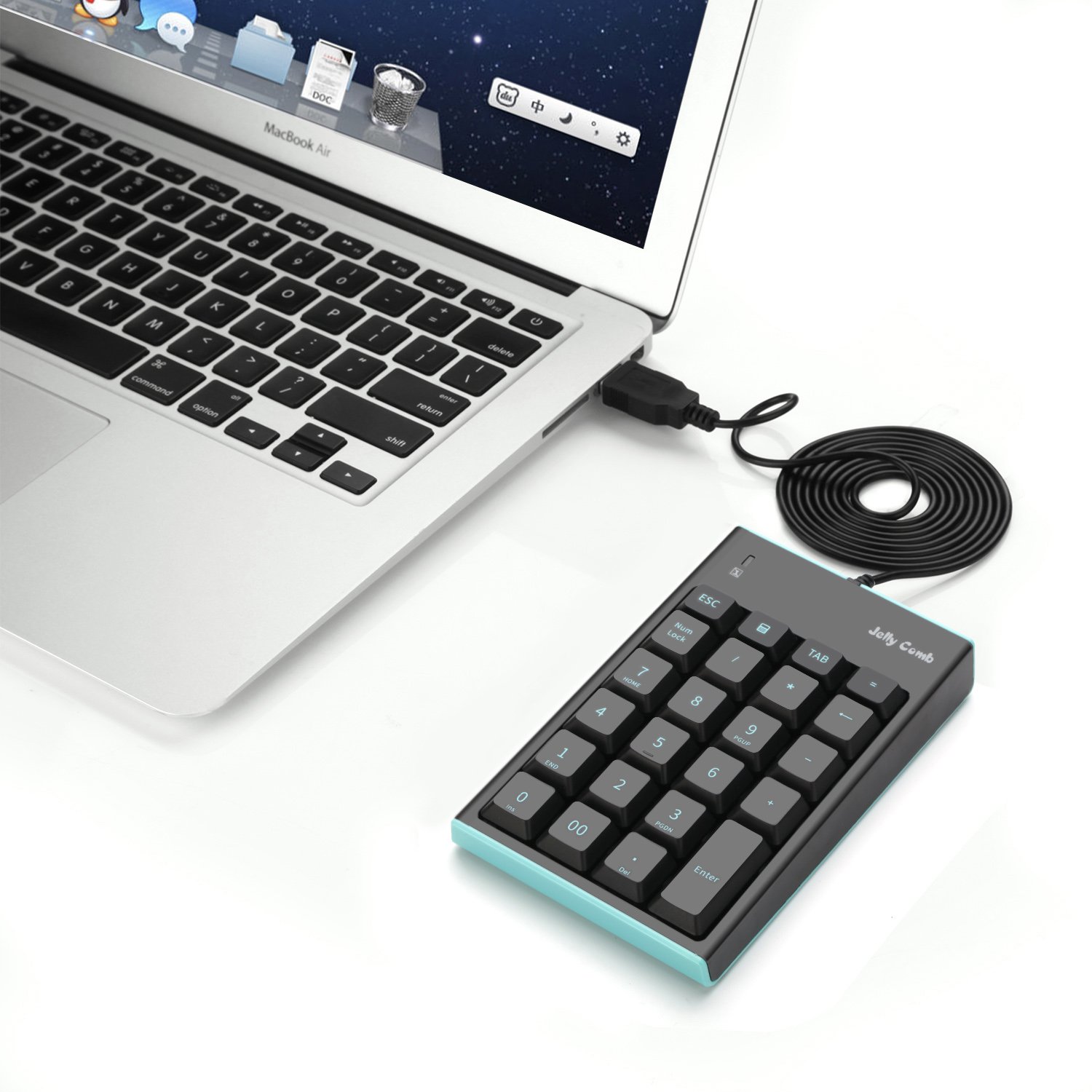 אלקטרוניקה Numeric Keypad, Jelly Comb Portable Slim USB Number Pad