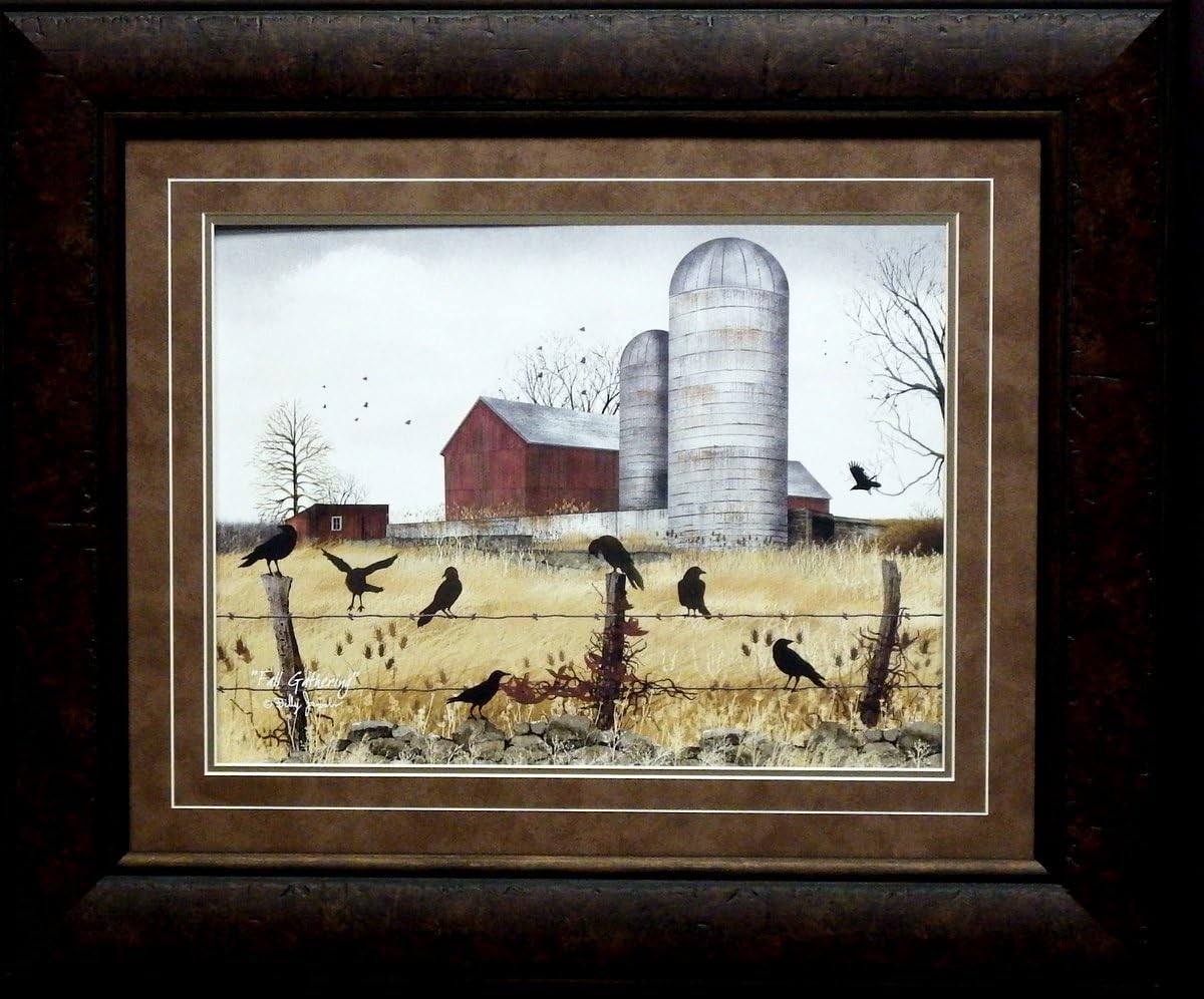 Amazon.com: WildlifePrints Billy Jacobs Fall Gathering Framed Blackbird