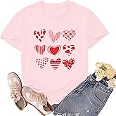 sallrue Valentines Shirts for Women Valentines Day Tshirts Valentine Day Lover Tee Tops