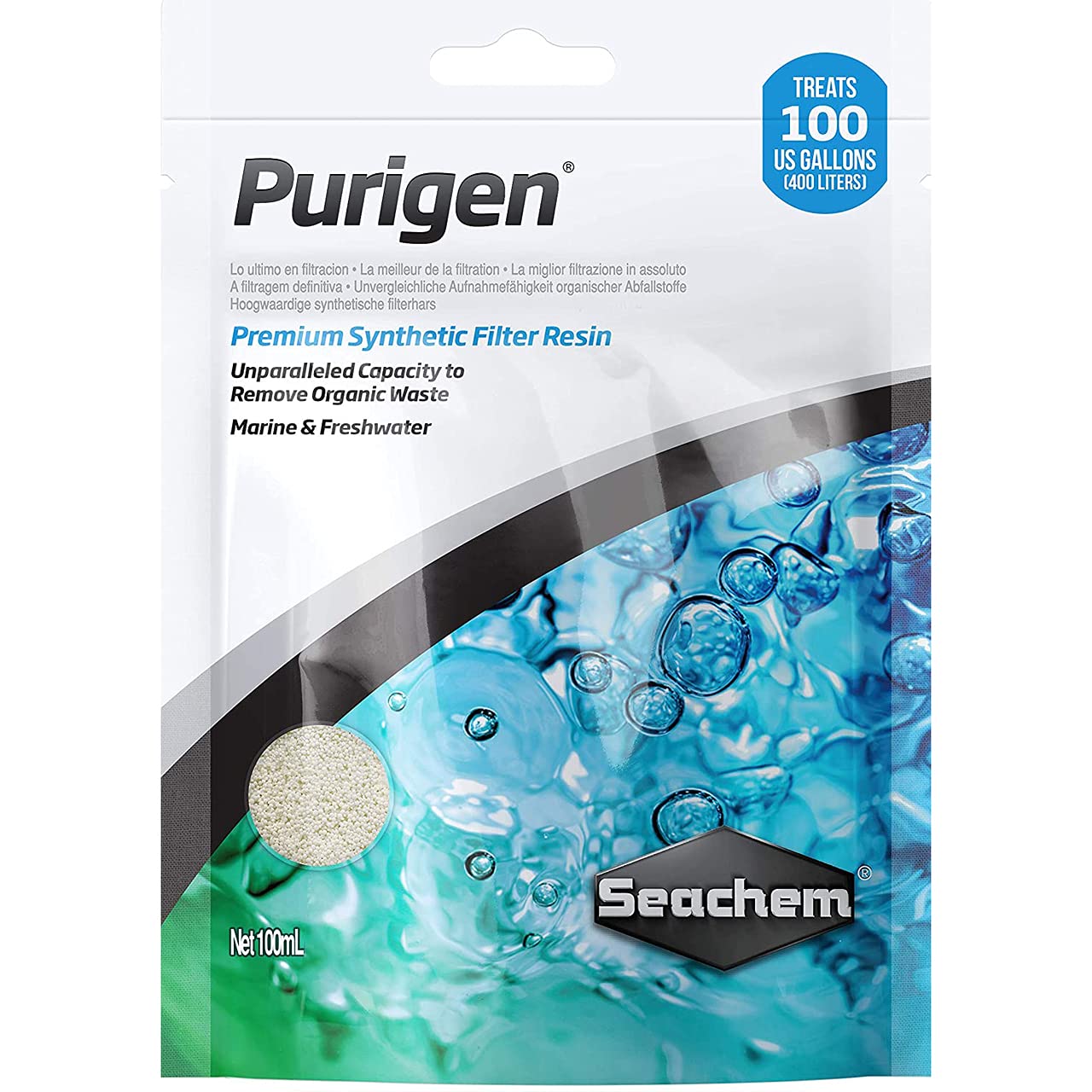 Seachem Purigen Ultimate Filtration 100 ml. Bag Aquarium Fish Tank Filter Media by Seachem