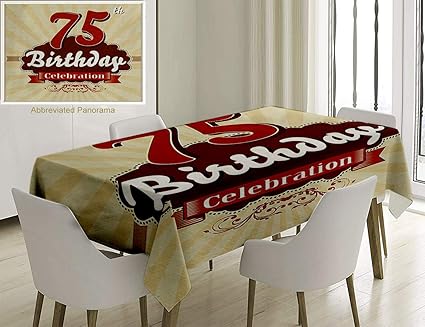 Amazon Com Unique Custom Cotton And Linen Blend Tablecloth 75th