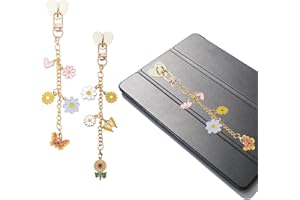NICENEEDED 2 PCS Charm Chains for Kindle, Butterfly Flower Bracelet Strap Decorating Accessories for Reader Booklovers Women 
