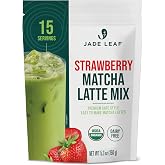 Jade Leaf Matcha Organic Premium Ceremonial Grade Matcha Green Tea Powder - Japanese - Culinary, Ingredient, Ceremonial Barista Teahouse, Latte, Collagen, 5.3 Ounce (Pack of 1), Strawberry Matcha Latte