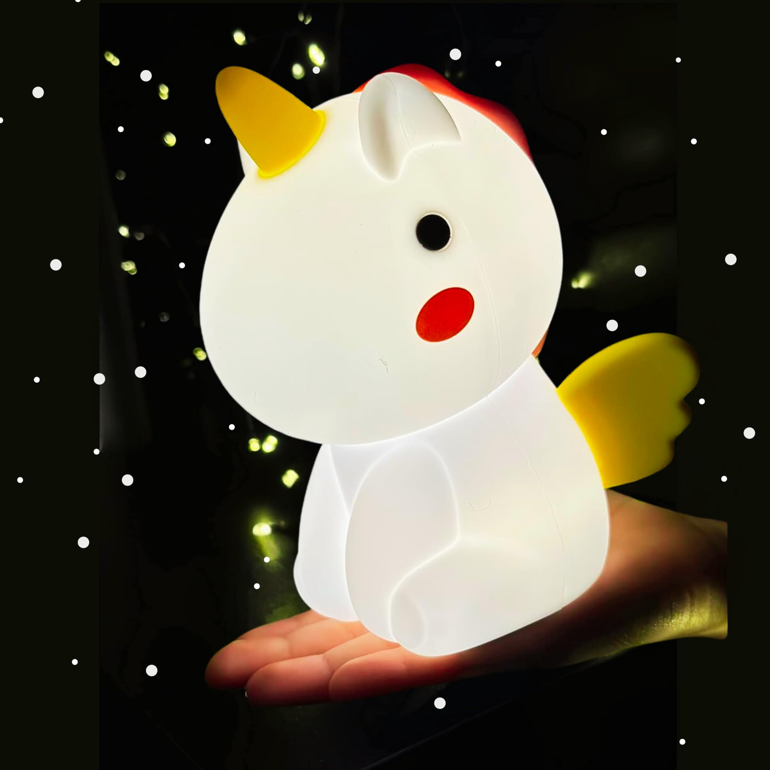 ALVIA Unicorn Night Light - 50 Hours - Rechargeable Dimmable LED Lamp for Baby Nursery, Girls or Boys Bedroom - BPA-Free Silicone - Toy Safety Fullfilled