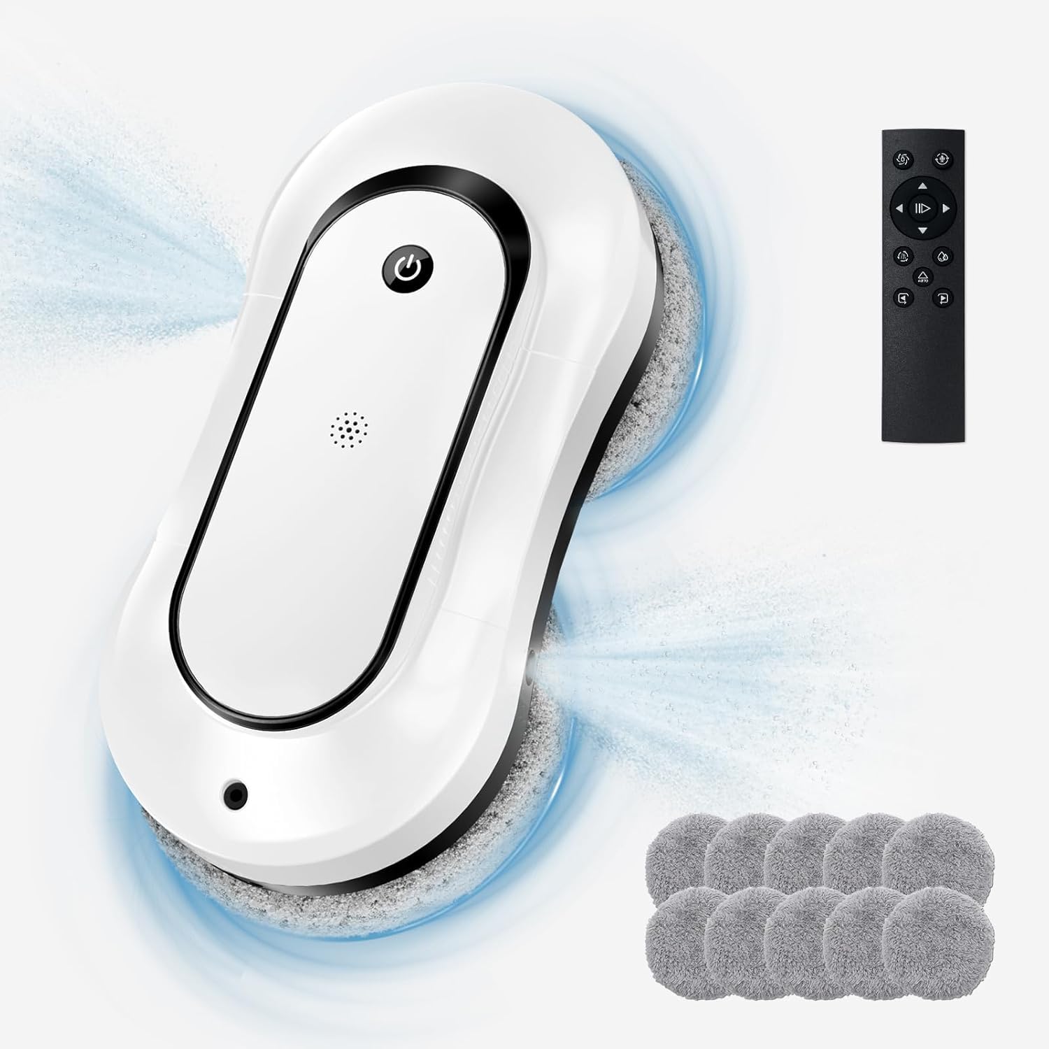 Photo 1 of Jemyths Window Cleaning Robot, Dual Direction Auto-Spray Smart Window Cleaner Robot, 2800Pa Suction Power, with AI Edge Detection, Path Planning, Deep Clean Windows, Tiles All Smooth Surfaces