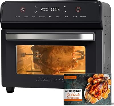 HYSapientia 24L Air Fryer Oven, 8-in-1 Digital, Stainless Steel, 1800W