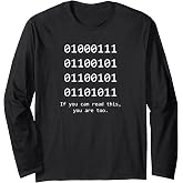 Funny Computer Binary Code Programmer Developer Geek Gift Long Sleeve T-Shirt