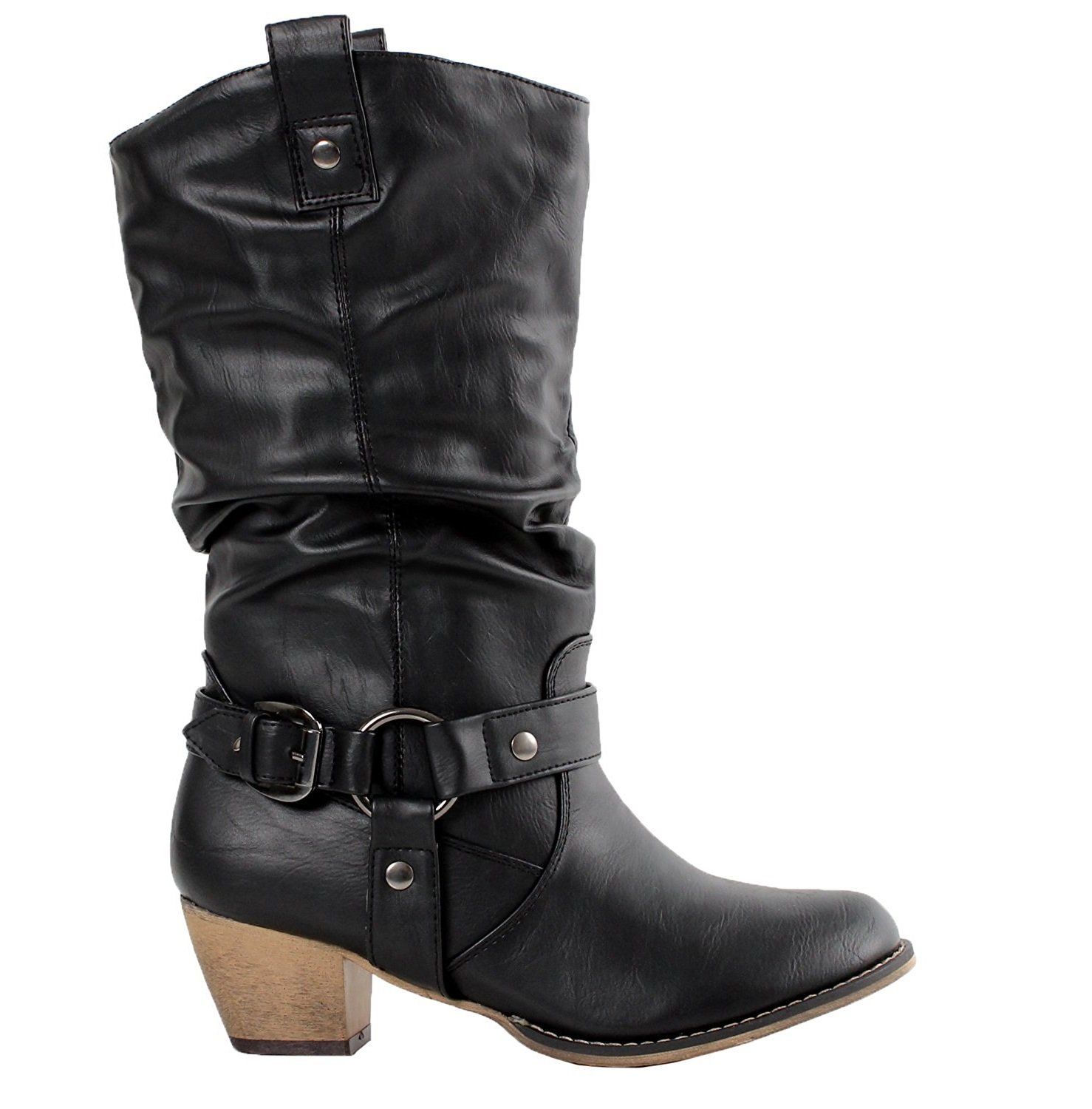 Olivia K Women's Western Style Wild Mid-Calf Cowgirl Boots - Image 3