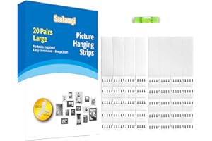 SANKARAGI 20-Pairs(40strips) Large Picture Hanging Strips Heavy Duty, Removable Hook and Loop Strips,Damage Free No Nails,Picture Hanger Adhesive Strips Perfect for Wall Art Hanging,Holds up to 14 lbs