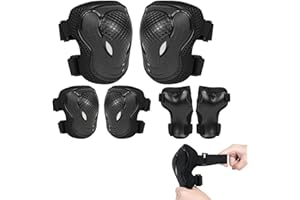 Kids Knee and Elbow Pads Set - 6-Piece Protective Gear for Children, Includes Elbow Pads, Knee Pads, and Wrist Guards for Ska