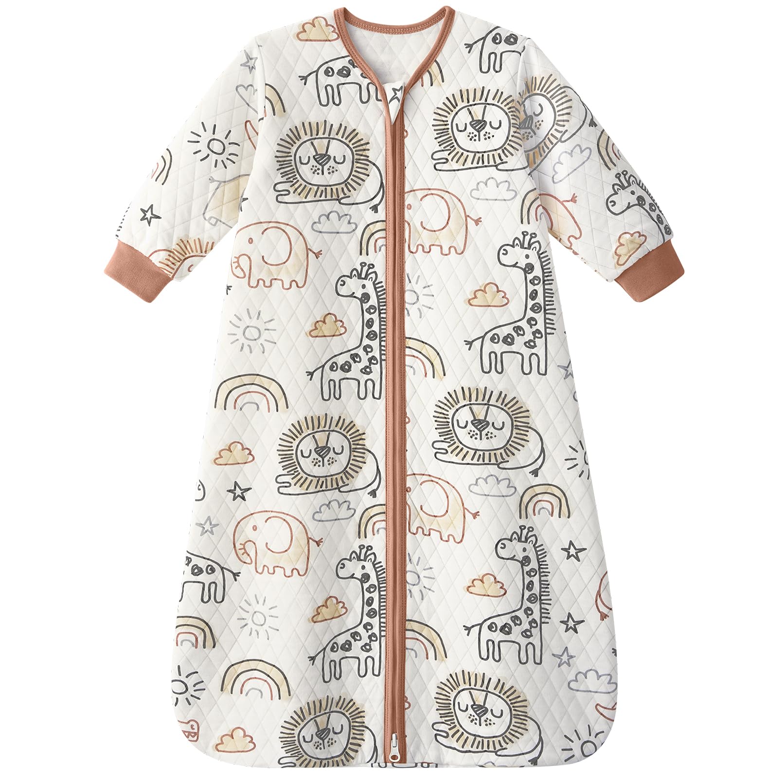 Photo 1 of Yoofoss Baby Sleep Sack 0-6 Months 1.0 Tog Long Sleeve Sleep Sack Organic Cotton Wearable Blanket for Newborns 2-Way Zipper Quilted Sleeping Sacks(Small)