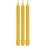 BCandle 100% Pure Beeswax Candles Organic Tapers - 8 Inches Tall, 3/4 Inch Diameter, Hand Made (Set of 3)