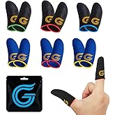 Geleisens 12-Pack Gaming Finger Sleeves for Mobile Gaming &amp; Touchscreen | Carbon Fiber Material, High Sensitivity, Anti-Slip, Breathable, Ideal for Sweaty Hands, PUBG &amp; COD Mobile FPS Games
