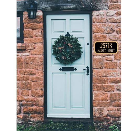 Custom Outdoor Address Plaque - Modern House Number Sign With Screws (Gold/Silver/White) - View #12