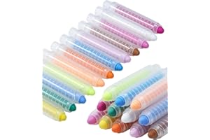 jwviachal Non-Toxic Dustless Chalk, Colored Chalk With Holder, Best Drawing Writing Tool for Classroom, Home, and Cafe,12 Pack