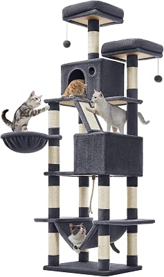 Arranhador para grandes felinos, 203,5 cm de altura, multinível
