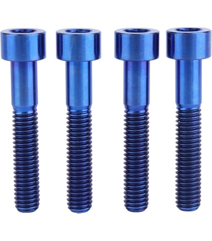 Wanyifa Titanium Ti Lot De 4 Vis à Tête Hexagonale Pour Vélo M5 X 10 12 15 18 20 25 30 35 40 45 50 55 60 Mm