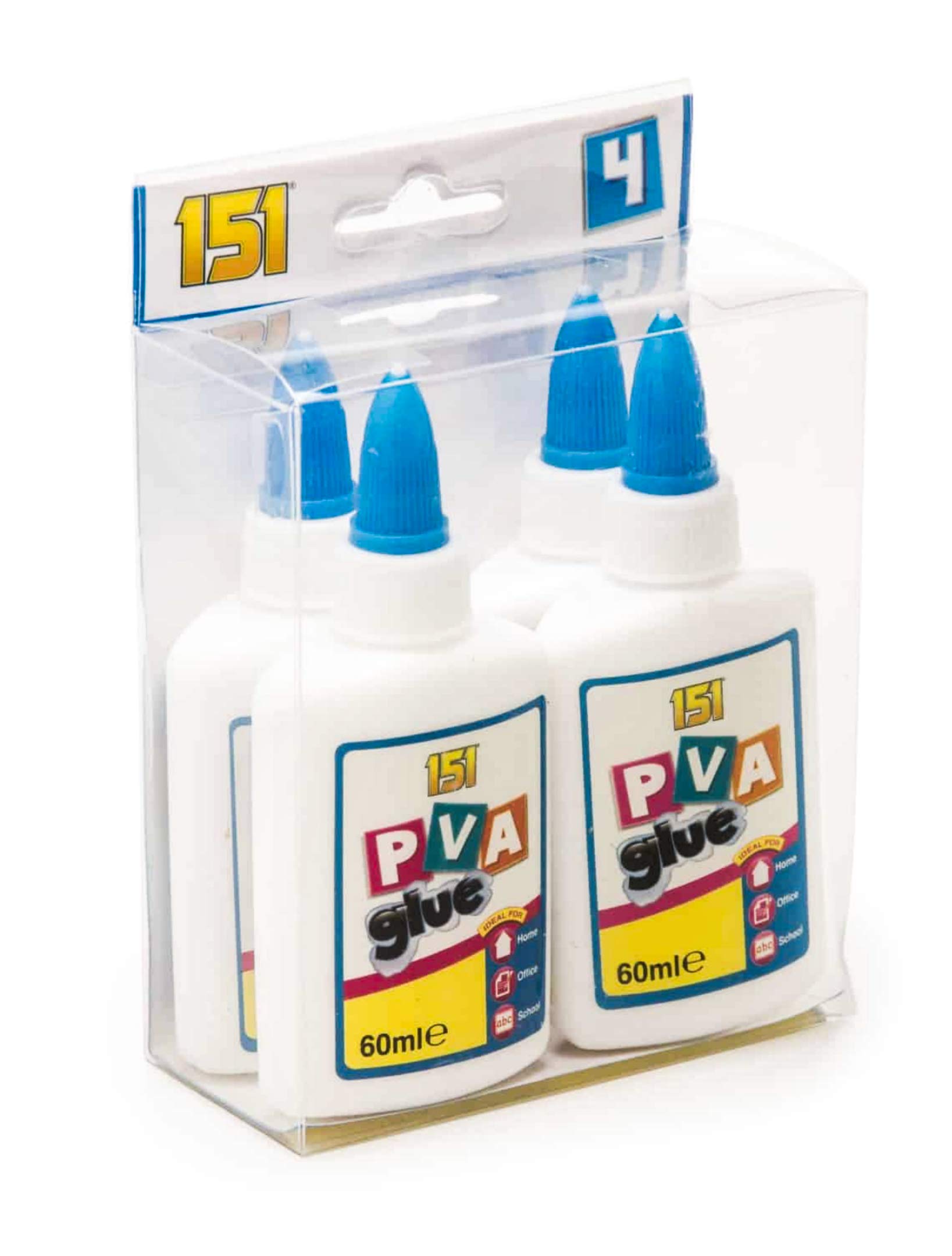 151 Products 4 X 151 Adhesives PVA Glue Non Toxic. Paper Card Fabric