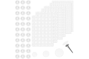ALRHSO 580 Pcs Self-Adhesive Screw Hole Stickers & 100Pcs Hole Covers, 6-Table Self-Adhesive White Screw Covers Caps Dustproof Sticker for Wall Cabinets Desk Repairing (12mm, 15mm, 21mm)
