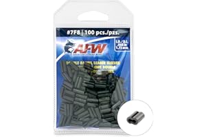 AFW American Fishing Wire Double Barrel Crimp Sleeves – Copper, Black Burr-Free & Corrosion Resistant Finish, Ideal for Rigging Fishing Leaders Over 90lbs, Packaged for Angler's Choice (Retail, Bulk)