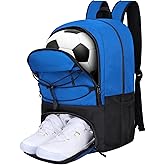 Goloni Soccer Backpack,Soccer Bag with Ball Holder & Shoe Compartment,Large Sports Bag for Basketball, Volleyball,Football